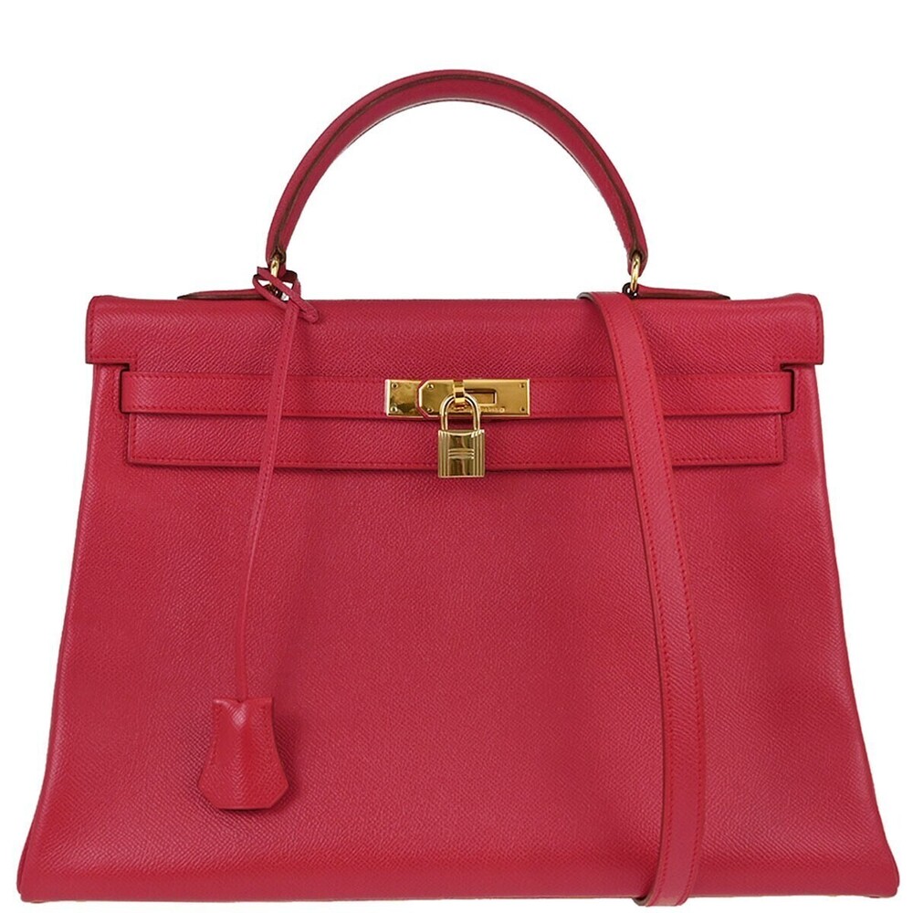 Hermes Kelly Red Courchevel with Gold Hardware 35